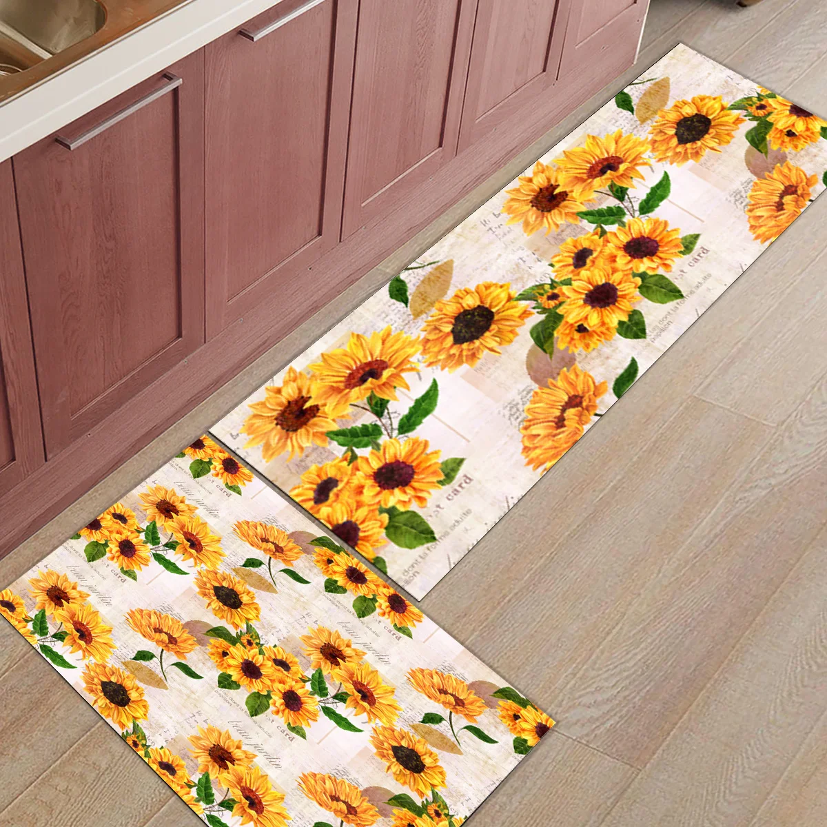 2 шт./компл. подсолнухи газета длинный кухонный коврик для ванной ковер напольный