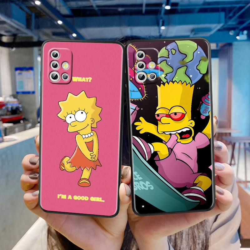 

Funny The Simpsons family For Samsung Galaxy A72 A71 A52 A51 A91 A81 A32 A22 A21 A01 A02 4G 5G Soft Black Phone Case Cover