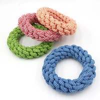 dog chew rope toys pet grind tooth toys round cotton rope dogs tooth cleaning toys flying discs