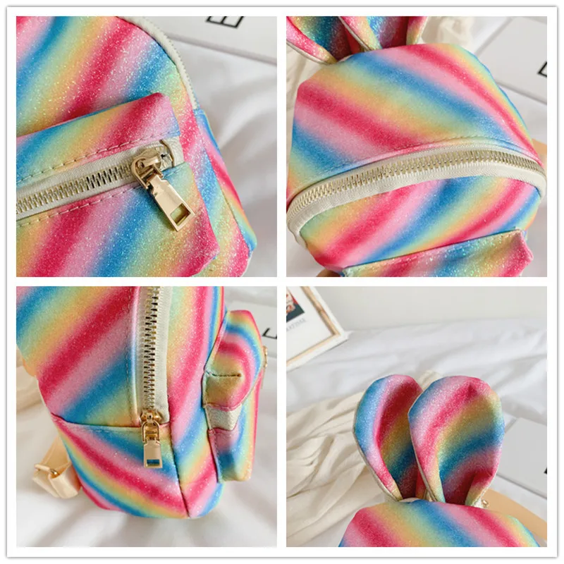 Colorful Mini Cartoon Schoolbag Backpack 2022 Bunny Ears Casual Candy Kindergarten Girls Baby Backpack Travel Cute Bagpack