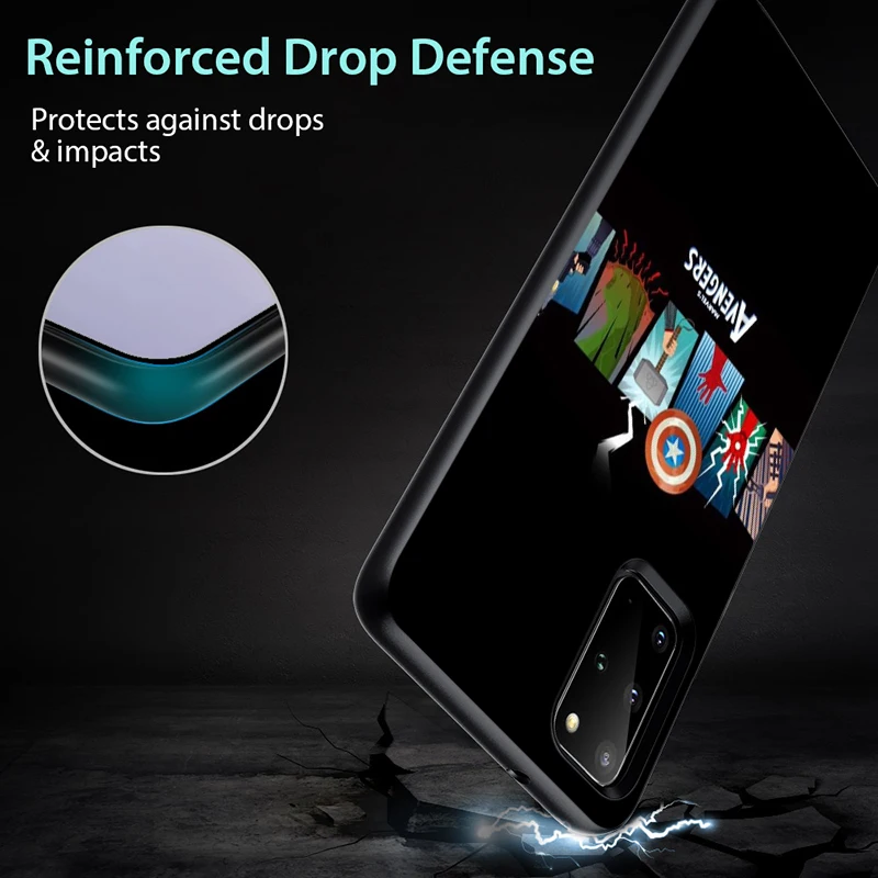 

Cute Marvel Cartoon for Samsung Galaxy S21 S20 FE Ultra Lite S10 5G S10E S9 S8 Plus Black Phone Case