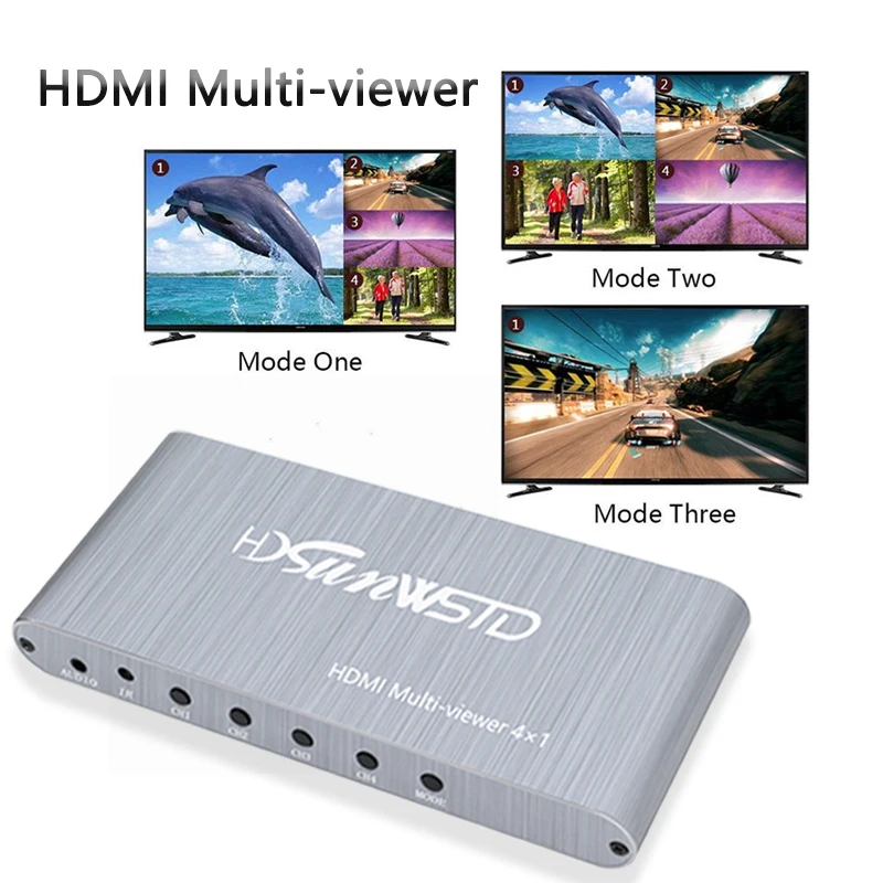 Мультимедийный видеокоммутатор HDMI 4 входа 1 выход × переключатель для просмотра видео конвертер телевизора