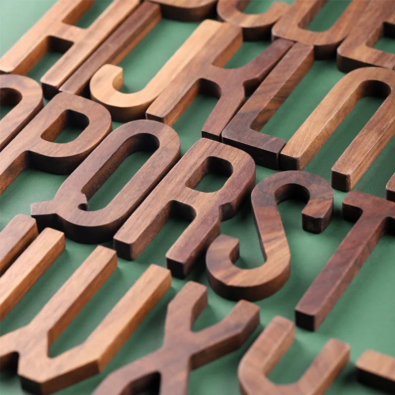 Деревянные буквы из черного ореха 1 шт. высококачественный дизайн алфавита