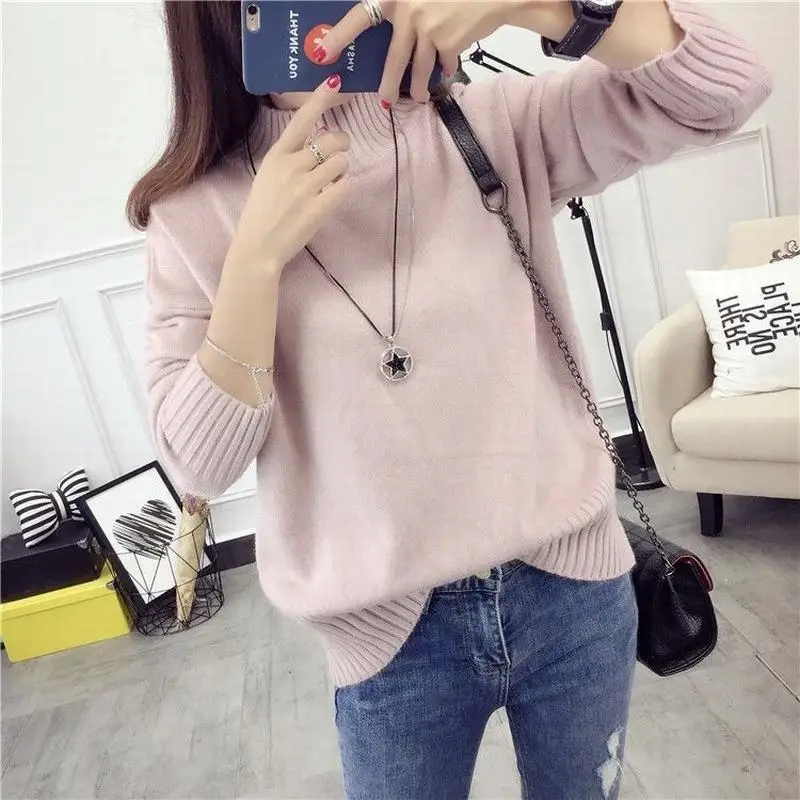 

2020 New Sweater Women's Pullovers Tops Turtleneck Ladies Winter Thick Korean Style Loose Short Bottoming Clothes Female Outwear