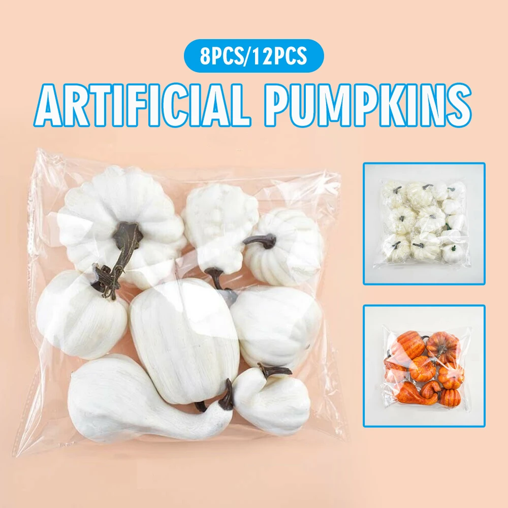 

Искусственные тыквы из пенопласта, модель искусственной тыквы, реквизит для фотосъемки, украшения для хэллоуивечерние, 8 шт./12 шт.