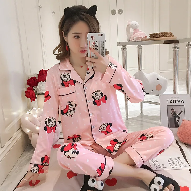 Disney с изображением Микки Мауса на весну и осень длинными рукавами пижамные