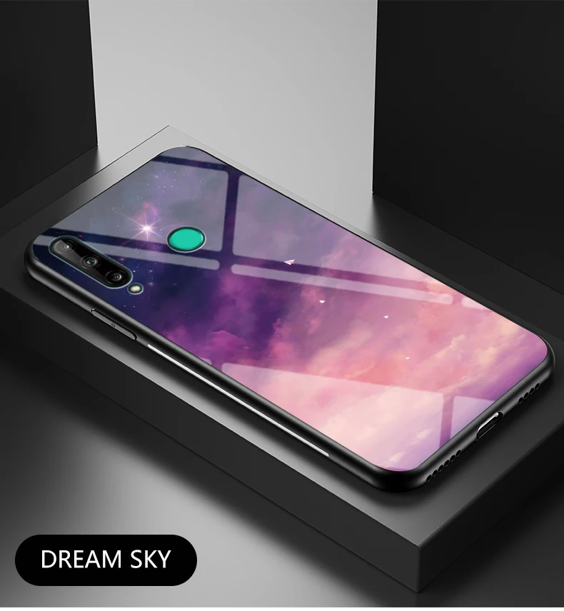 Case For Huawei Honor 9C 9A Starry Sky Tempered Glass Hard Plastic Back Phone Cover 9S funda | Мобильные телефоны и