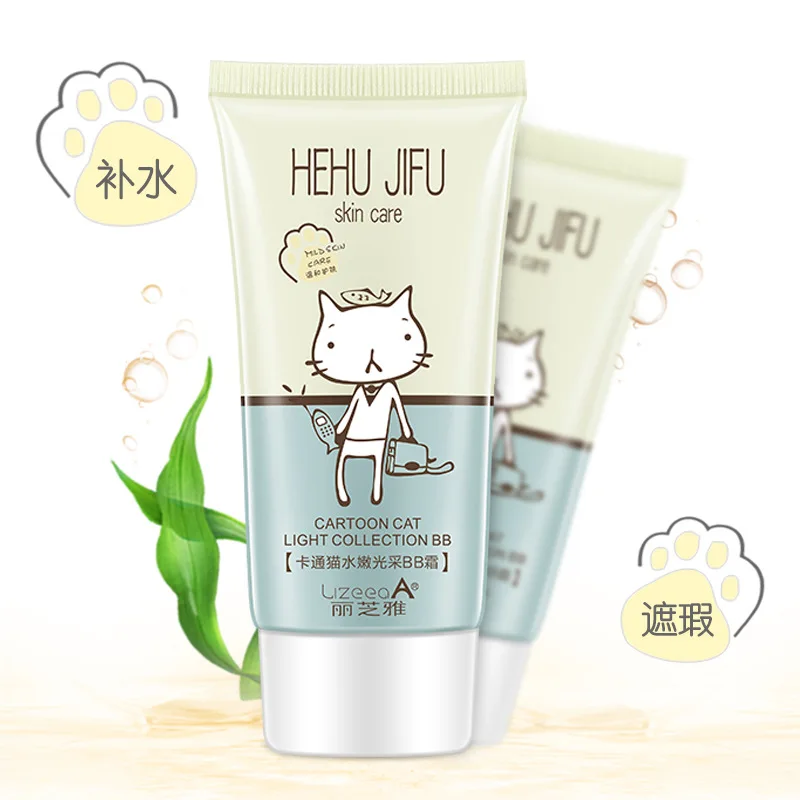 LizeeaA крем для макияжа лица Professional completa Cartoon cat эластичный Сияющий консилер BB cream 50