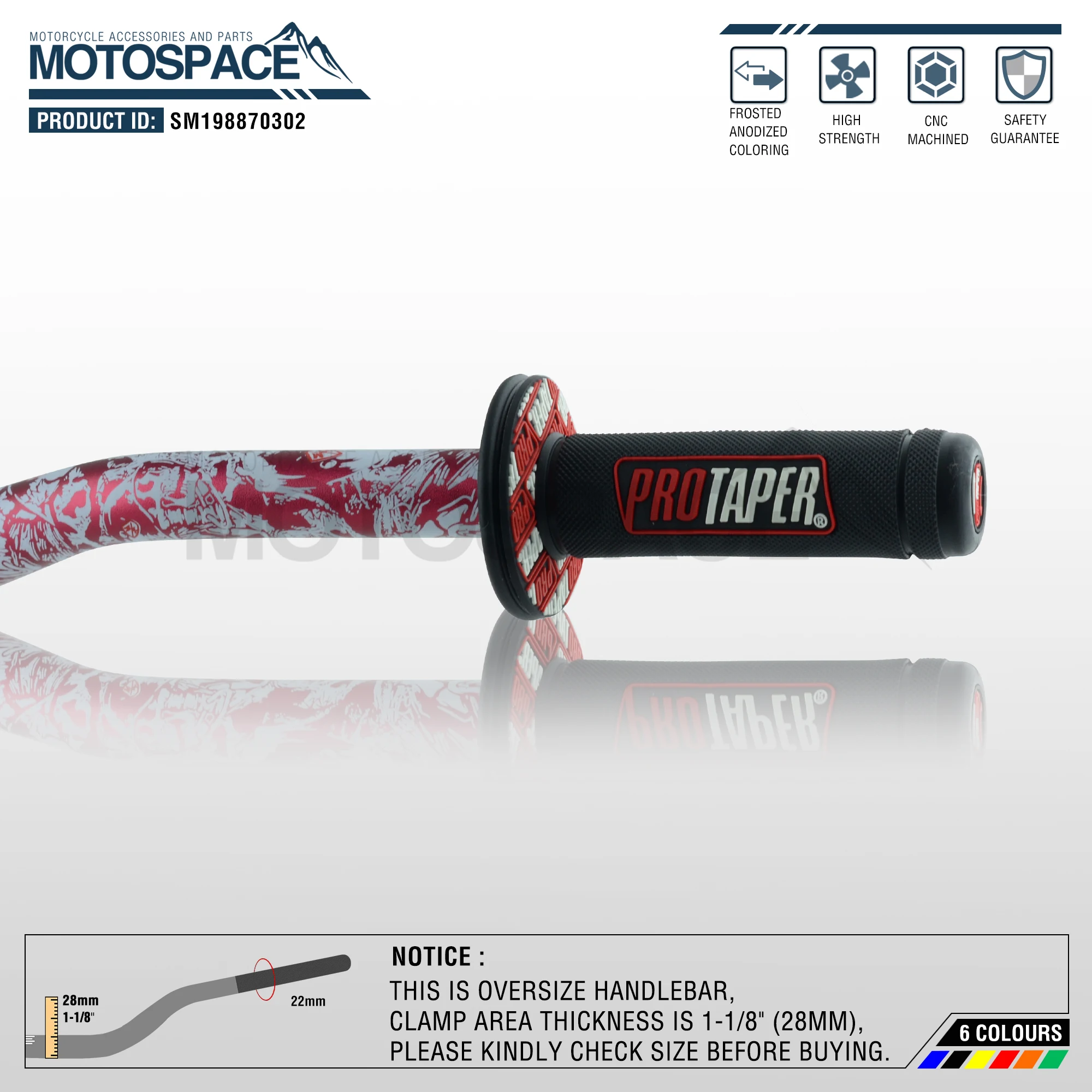 

Handlebar For Pro Taper Pack Bar 1-1/8" Mulisha Handle bar Pads Grips Pit Pro Racing Dirt Pit Bike Motorcycle With CNC Adapter