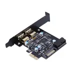 Суперскоростной PCI-E к USB 3,0 с 2 картами расширения USB портами плата PCI Express 19-контактный разъем питания, поддержка PCIE 1X 4X 8X 16X