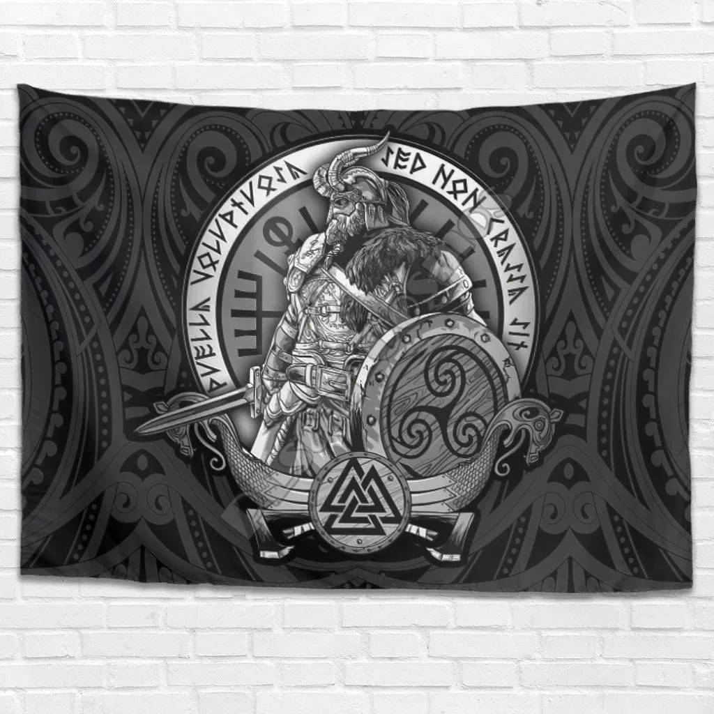 

PLstar Cosmos Tapestry Viking Tattoo 3D Printing Tapestrying Rectangular Home Decor Wall Hanging Home Decoration Style-02