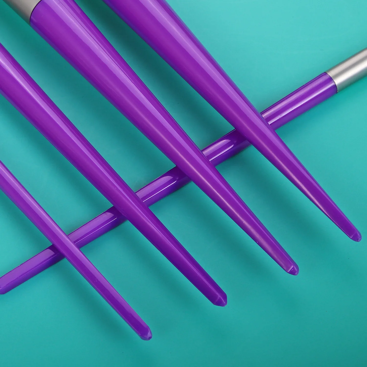 Новинка 7 шт. макияж для начинающих Кисти набор кистей фиолетовая резиновая ручка