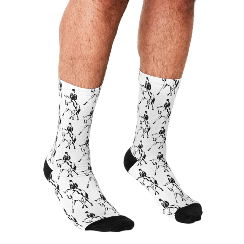 

Funny Men socks Dressage Horse Outline Printed hip hop Men Happy Socks cute boys street style Crazy novelty Socks for men