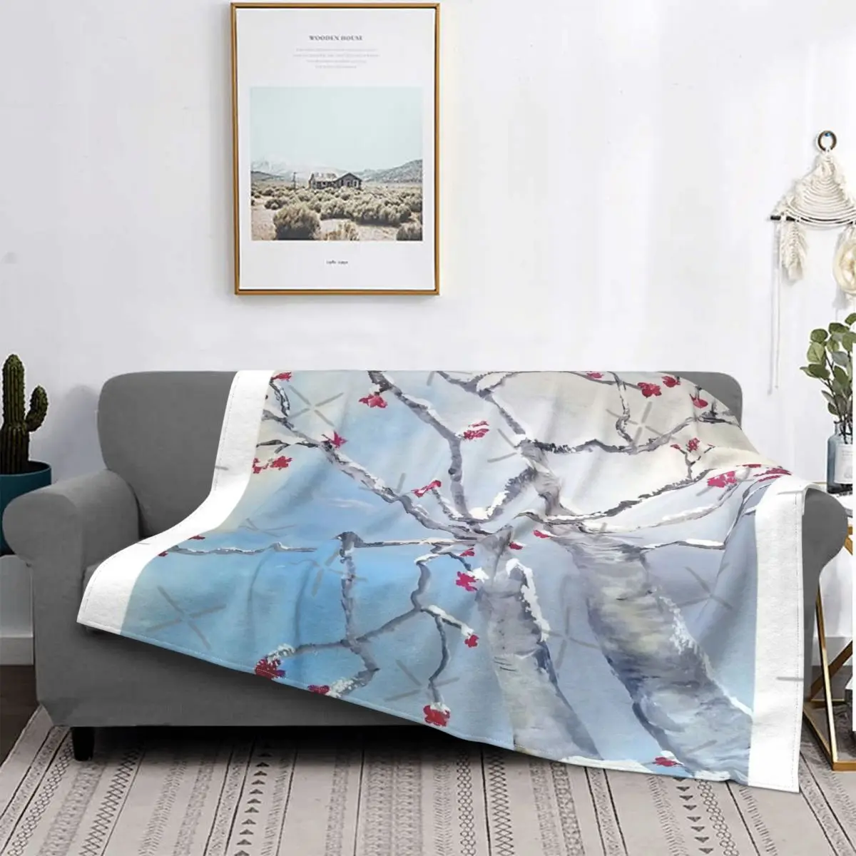 

Manta de abedul de invierno, colcha para cama, sofá a cuadros, manta con capucha, colcha, 220x240