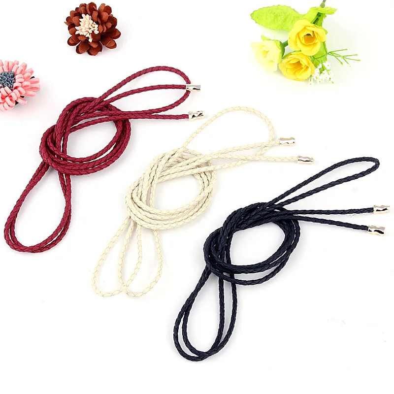 Women Long Waist Rope Solid Color Thin Waist Chain For Dresses Female Braided Waist Belt Simple Waistband Lady Hair Accessories