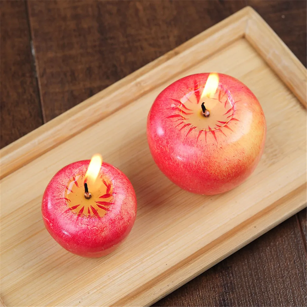 

1pcs Red Apple Candles Creative Birthday Wedding Christmas Eve Gift Box Fruit Scented Lamp Gift Valentine's Day Home present