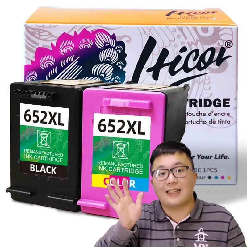 

Переработанные чернильные картриджи Hicor 652 HP 652XL Combo DeskJet 1115 2135 3635 3755 3835 3836 4535 4675