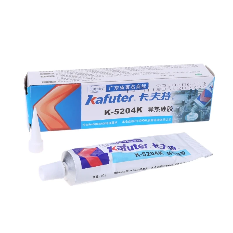 

80g K-5204K Kafuter High Thermal Conductive Paste Silicone Adhesive Grease Paste Glue for CPU Gel Silion Rubber DIY Desktop PC