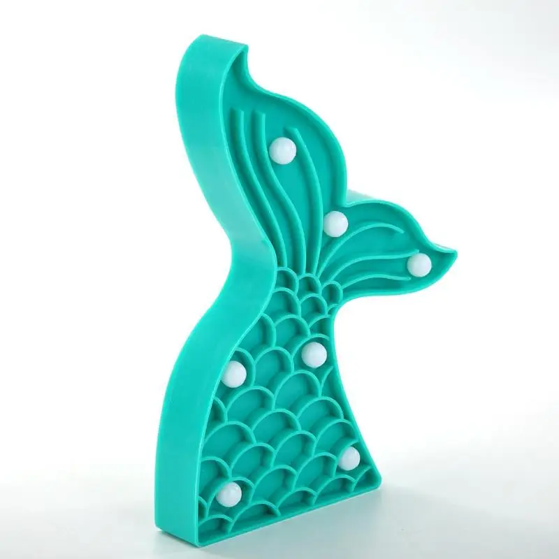 Светодиодный Ночной светильник пластиковое украшение в виде хвоста русалки с 7