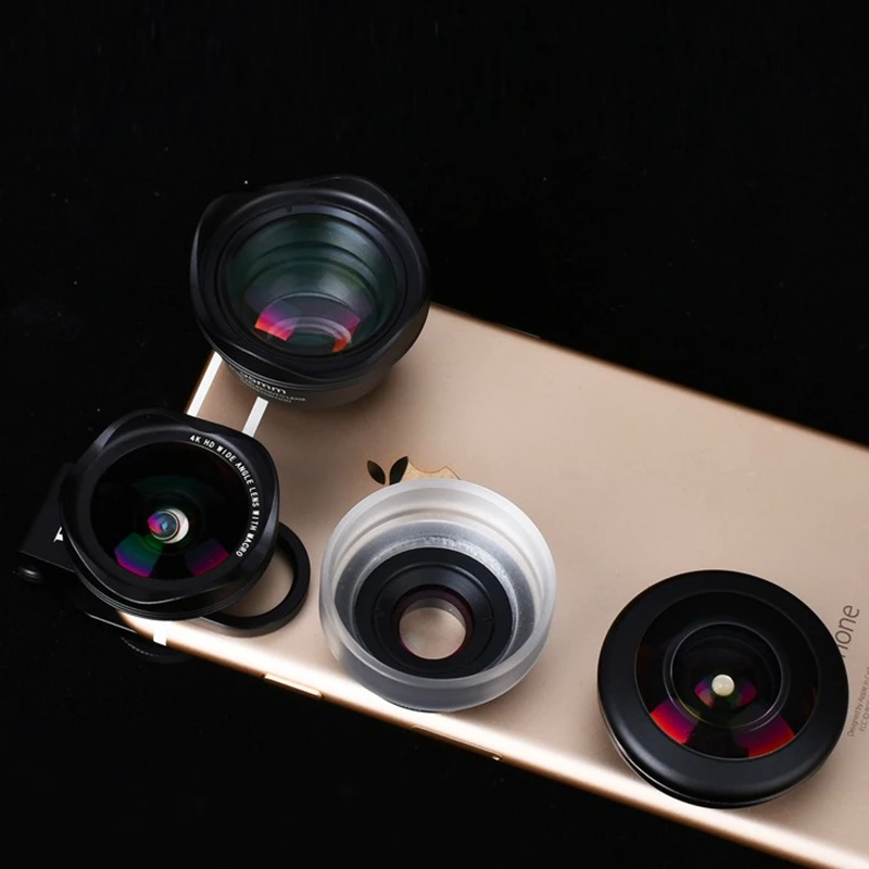 Универсальный комплект объективов для камеры телефона 4 в 1 телескоп 4K HD