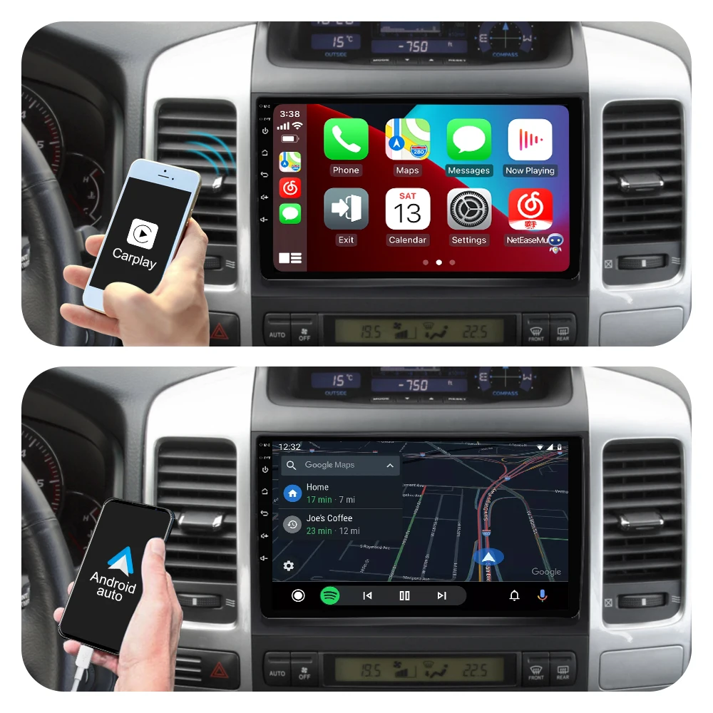 $72.81 Android 10.0 Car Multimedia Player For Toyota Land Cruiser Prado 120 Autoradio GPS Navigation Camera WIFI IPS Screen Stereo RDS