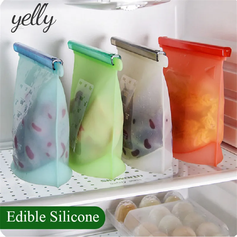 

Reusable Containers Refrigerator Bag Silicone Vacuum Seal Food Keep Fresh Bag Fruit Meat Milk Storage Kitchen Organizer Gadgets