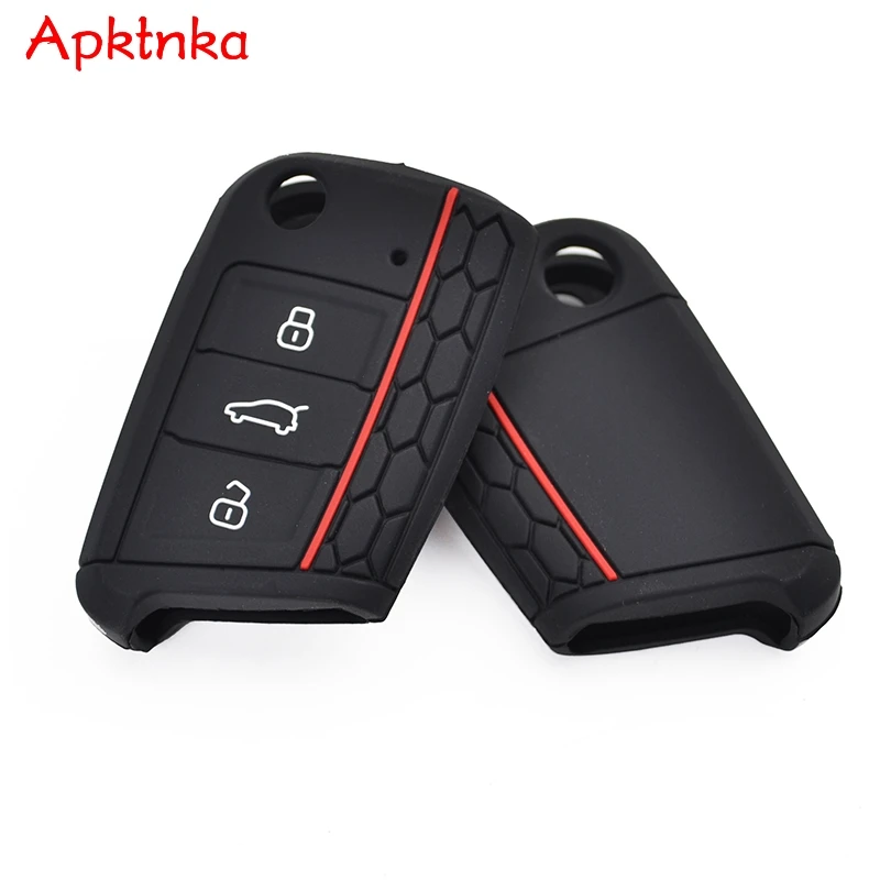 Силиконовый чехол с 3 кнопками для VW Polo Golf 7 MK7 Skoda Octavia Kodiaq Karoq SEAT Ateca Leon