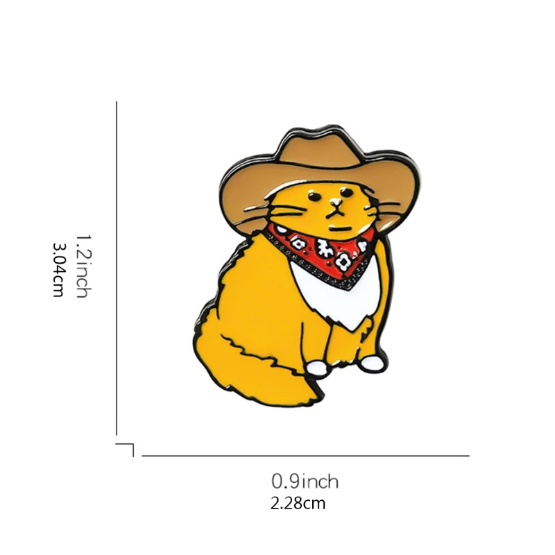 

13MC Western Cowboy Cat Style Brooch Animation Peripheral Brooch Pin for Children