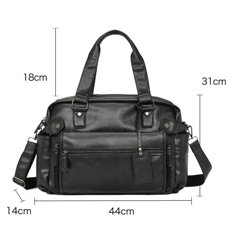 

Brand Men Messenger Office Bag Casual leather PU Shoulder Crossbody Bag sling Business Multifunction Travel bag for men B44-74
