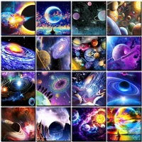 planet landscape painting by number for adults diy kits handpainted on canvas with framed oil picture drawing coloring by number