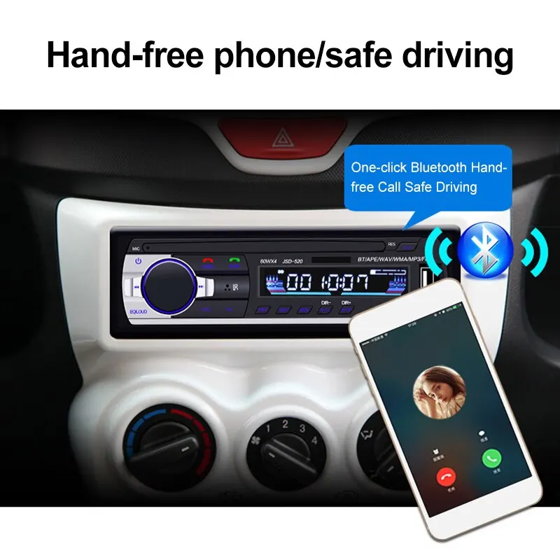 Автомобильный мультимедийный плеер 12V In- 1 Bluetooth Авторадио MP3 музыкальный стерео