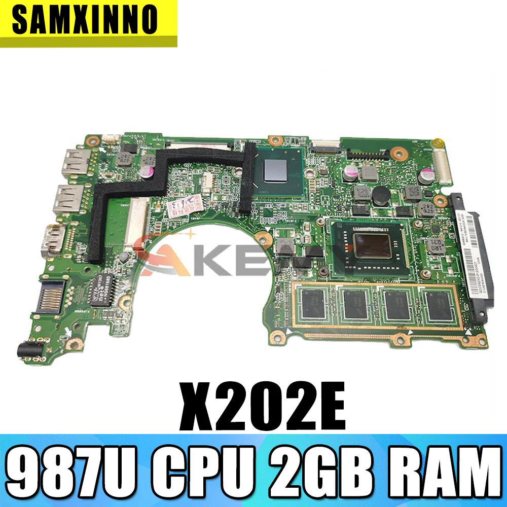 

Akemy X202E notebook mainboard with 987U CPU 2GB RAM For asus vivobook S200E X201EP X201EV X202E laptop motherboard mainboard