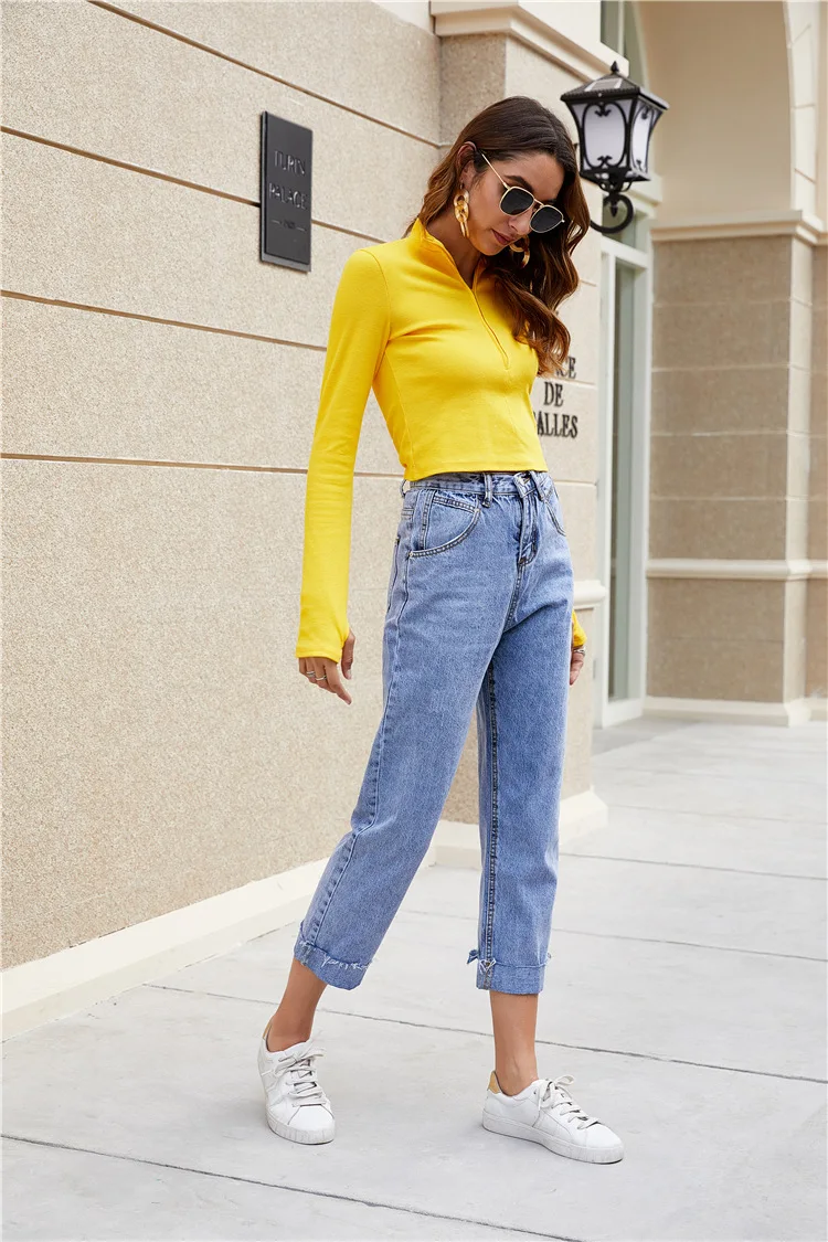

Photo Shoot Now Available 2020ebay Amazon Jeans Waist Design Back Leg with Holes Non-Elastic Baggy Pants 6011#