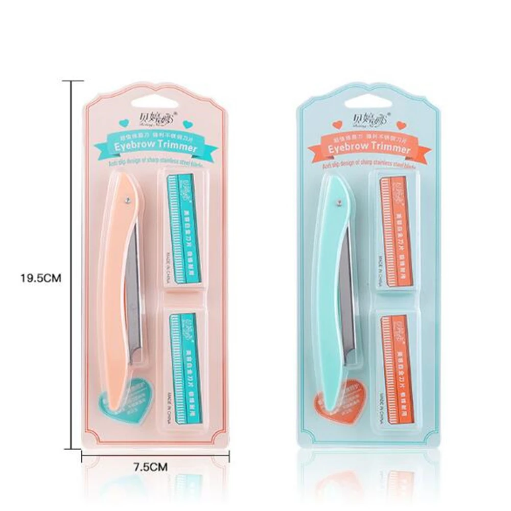 

10Pcs Eyebrow Trimmer Blade Shaver Portable Face Razor Eye Brow Epilation Hair Removal Cutters Safety Razor Woman Makeup