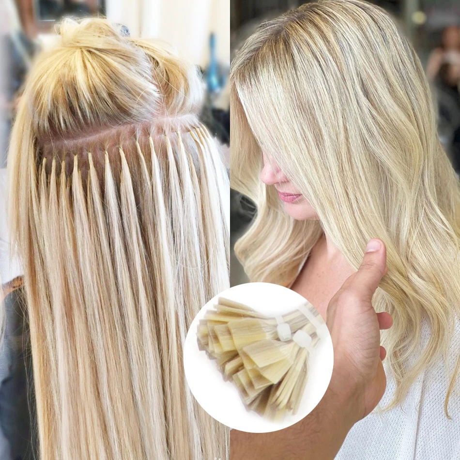 

Isheeny Flat Tip Human Hair Extensions Straight Remy Keratin Capluse Tip Hair Extensions For Salon 14" 30g/pack