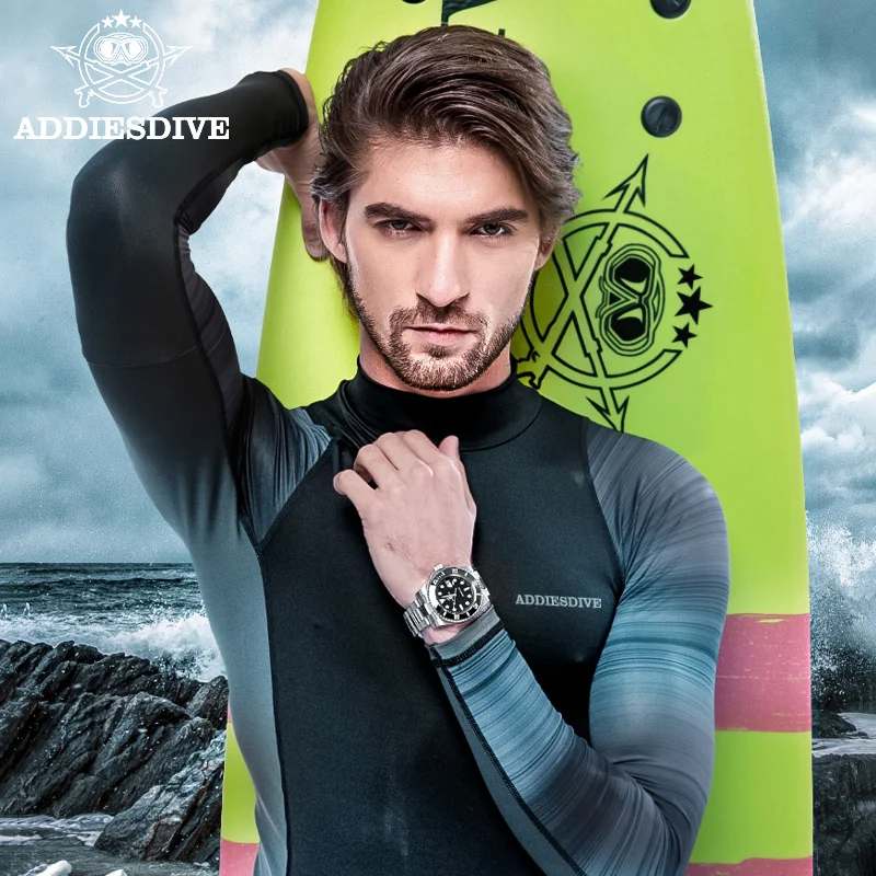 Addies Dive Men's High Quality Watch 200m Waterproof Quartz Watch Ceramic Bezel Calendar Display C3 Super Luminous Watches