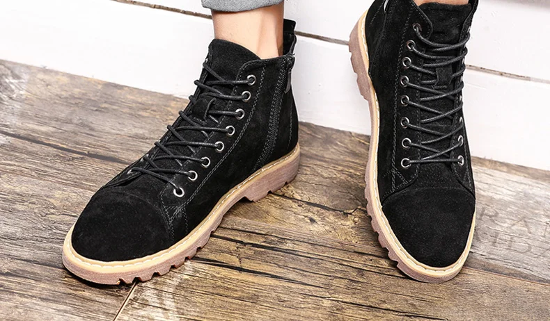 Мужские кожаные ботинки Dr Martins Martens; Зимние ботильоны; Безопасная рабочая обувь; botas hombre Zapatos De Seguridad Safty; обувь размера плюс 48