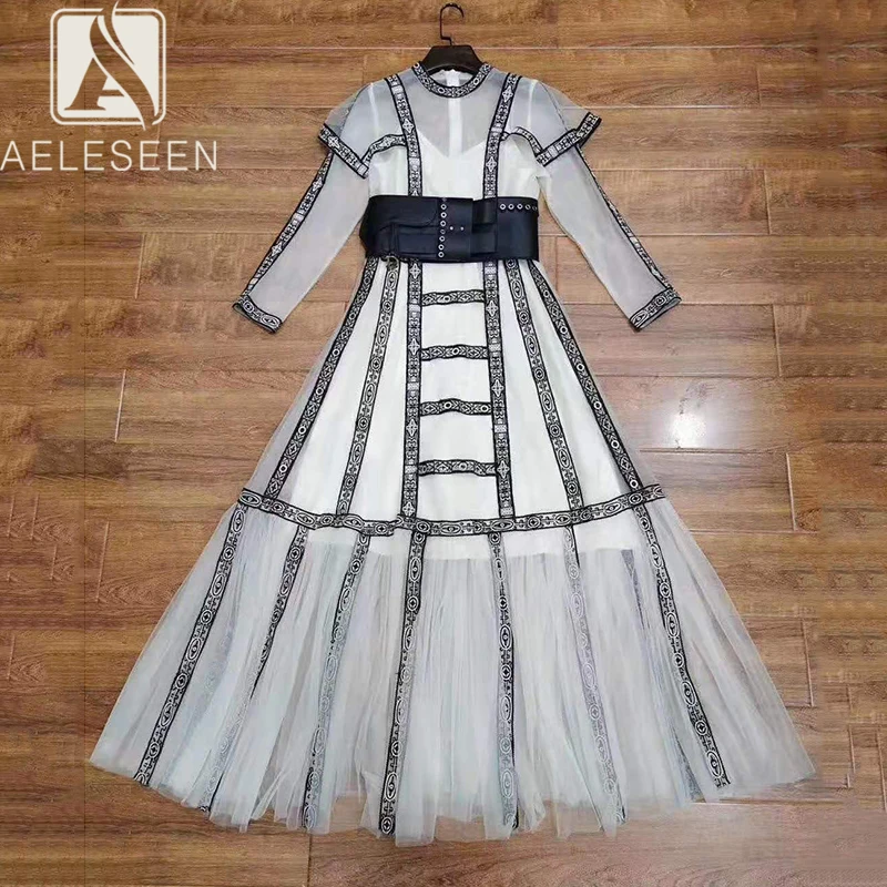 AELESEEN Высокое качество Европейская вечерние длинные платья класса люкс с
