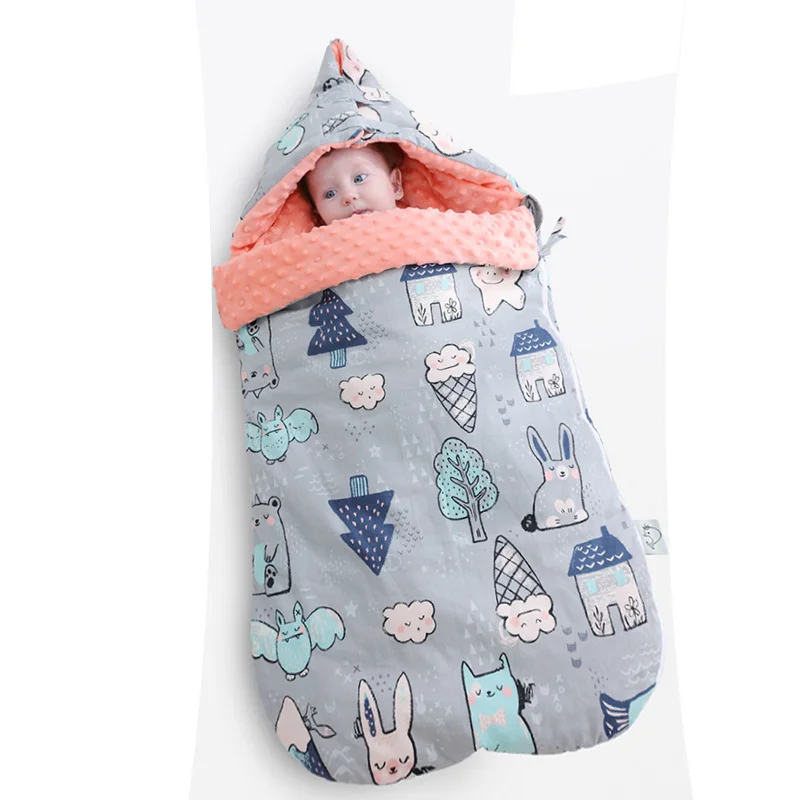 Детская спальная сумка с мультяшными животными хлопковая детская коляска для