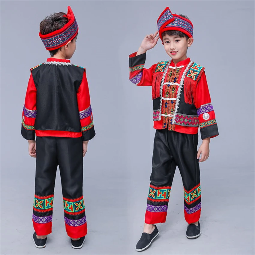 Детское традиционное китайское платье Hanfu с принтом для мальчиков|Танцевальный