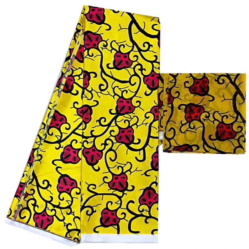 Африканская восковая ткань искусственная шелковая шифоновая с Африканским