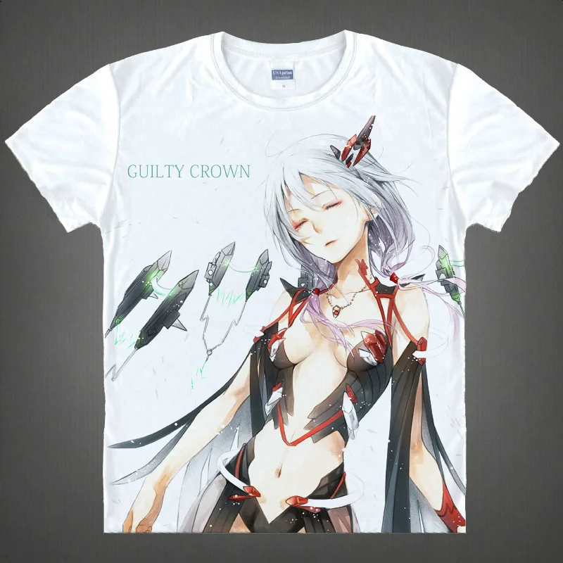Надпись Guilty Crown GC футболка с проектом аниме OUMA SHU YUZURIHA INORI Косплэй футболки топы