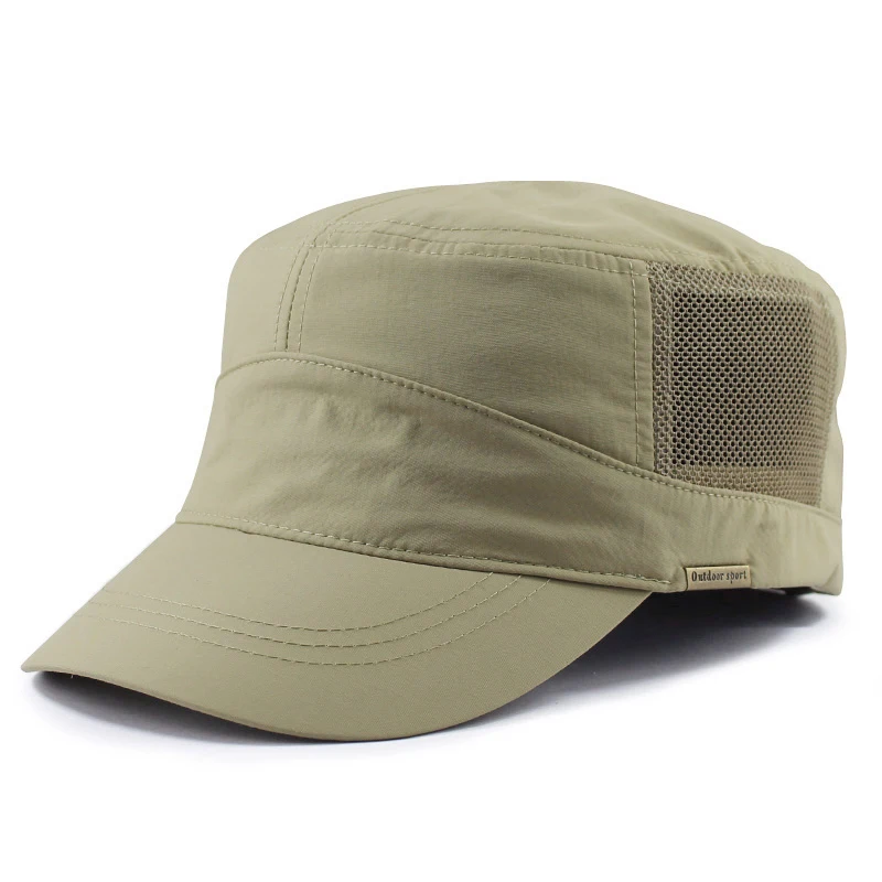 

Big Head Man Large Size Army Flat Top Cap Men Summer Polyester Sun Hat Plus Size Mesh Military Hats 55-60cm 60-65cm