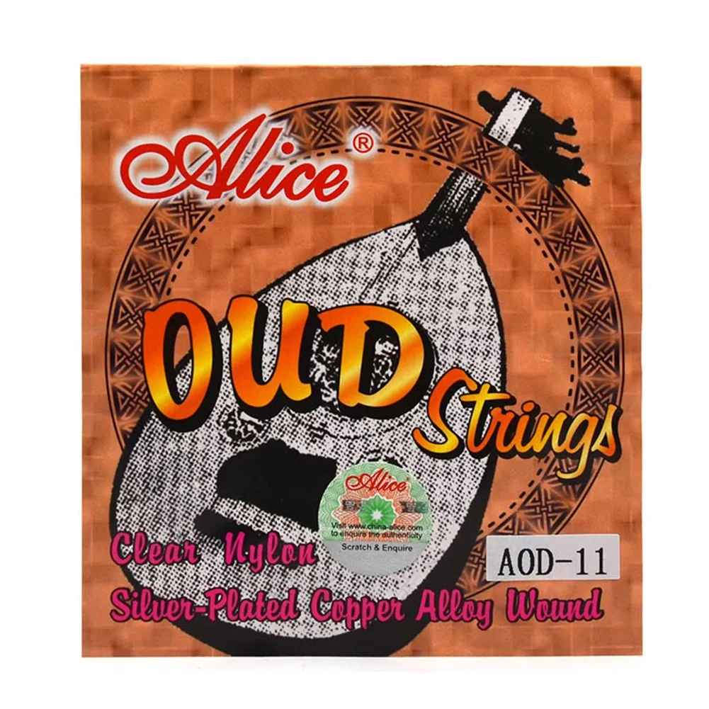 

A SET OUD Strings Replacement AOD 11 String Set Clear Nylon Silver-Plated Copper Alloy Wound 1-G 2-D 3-A 4-E 5-B 6-F String