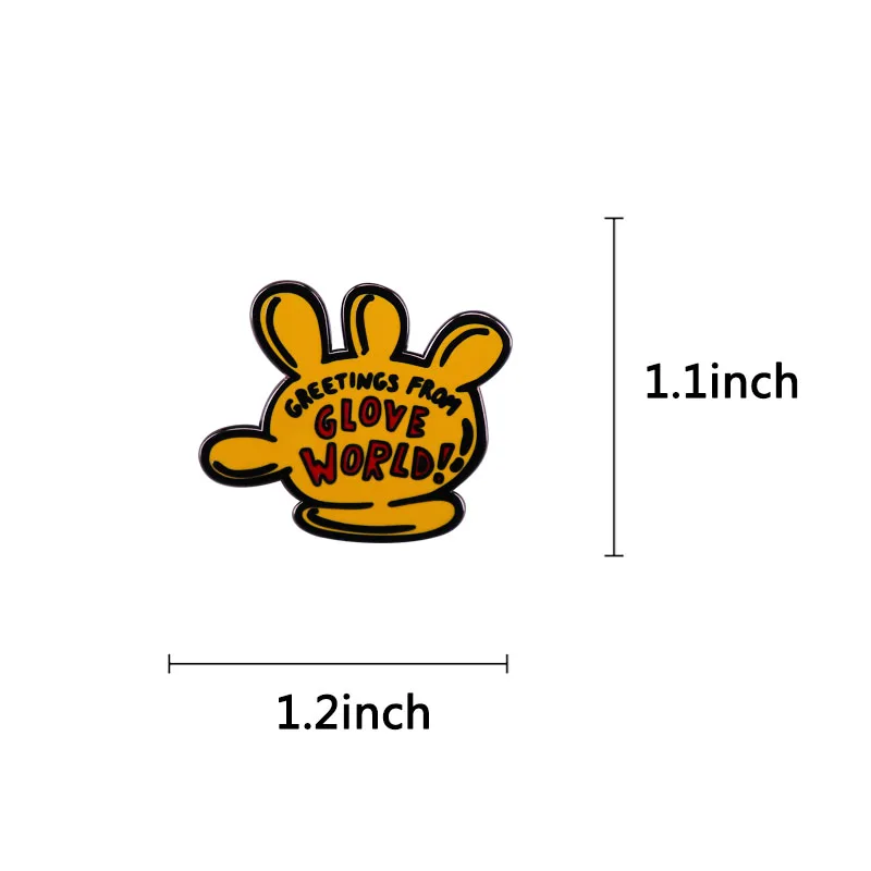 Spongeb0b Greetings From Glove World Enamel Pin Rubber gloves funny Badge Jewelry Gift | Украшения и аксессуары