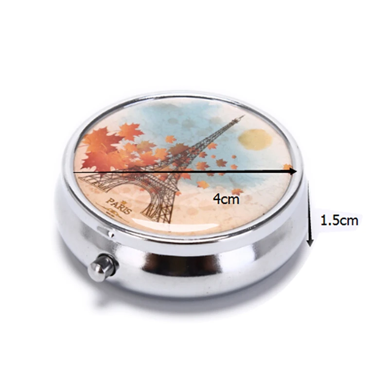 

1PC Medicine Organizer Portable Pill Box Makeup Storage Container Folding Pill Case Metal Pill Cutte High Quality