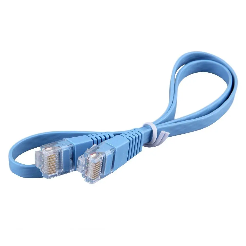 1 шт. RJ45 CAT6 8P8C плоский Ethernet Патч Сетевой кабель Lan 0 5 м в партии синий| |