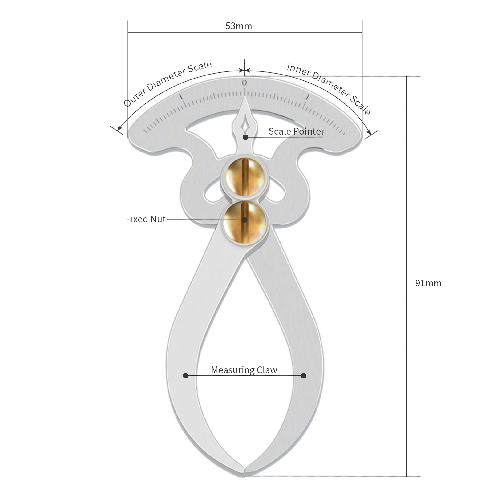 

New Multi-function Inch Scale Gap Gauge Silver Stainless Steel Contour Thickness Measuring Tool 4 Word Measuring Tool