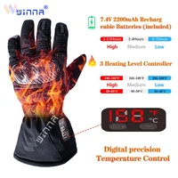 electric heated gloves hand warmer rechargeable battery operated heating mittens for man women winter outdoor sports warmer