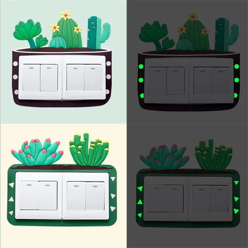 

3D Big Switch Cover Room Decor Silicone Light Button Sticker On-off Switch Sticker Luminous Switch Outlet Double Swatches